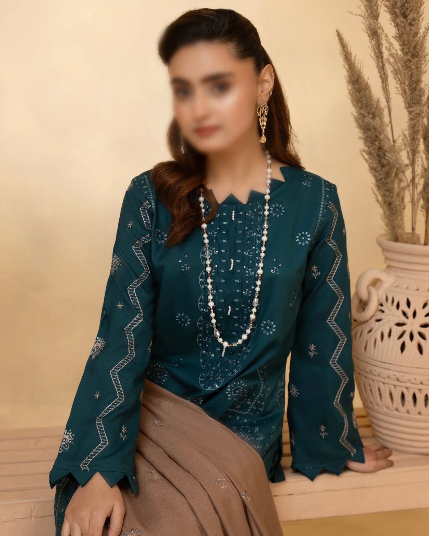 Fantak Andaaz | Emb Dhanak with Emb Wool Shawl | Design 8