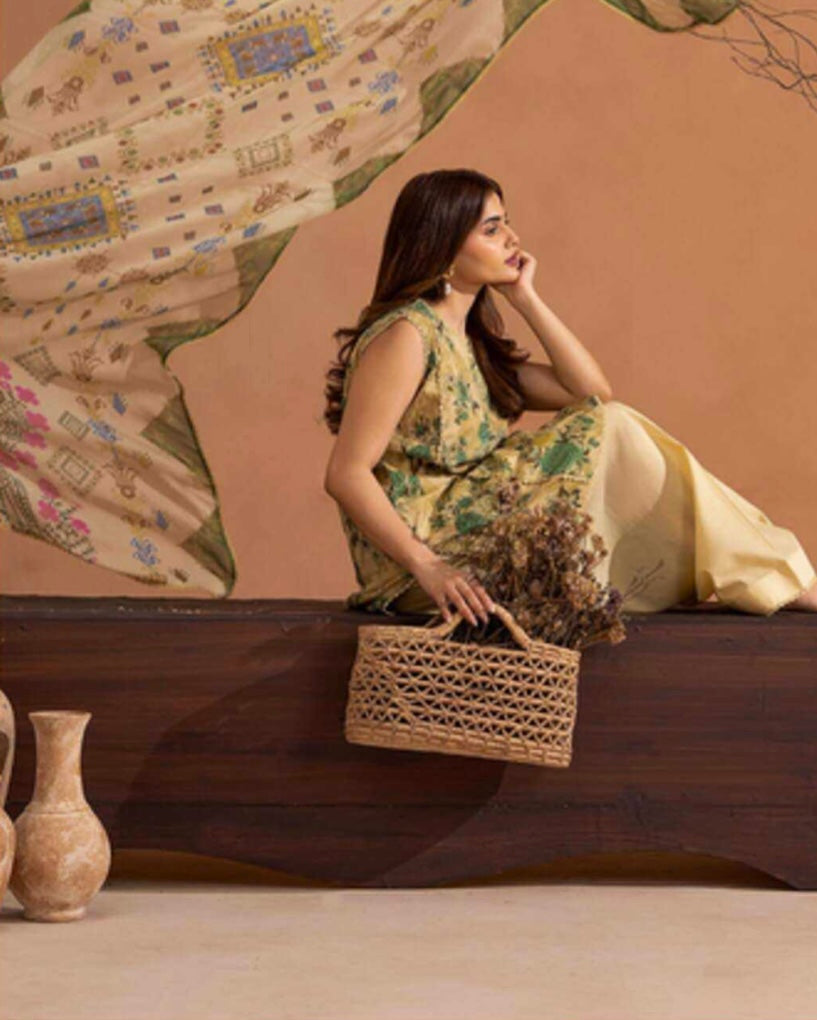 GullJee Rangrez | Printed Lawn Chiffon Dupatta | Design 9