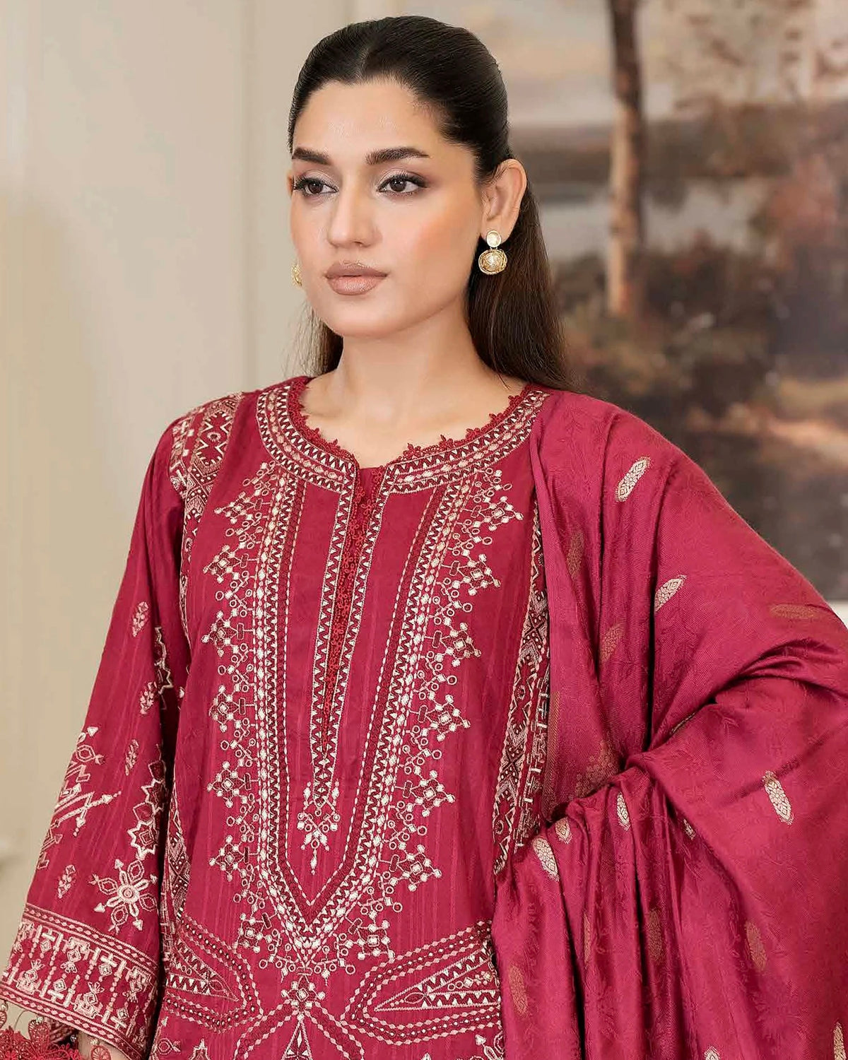 Johra Amish | Emb Marina with Wool Shawl | Design 424