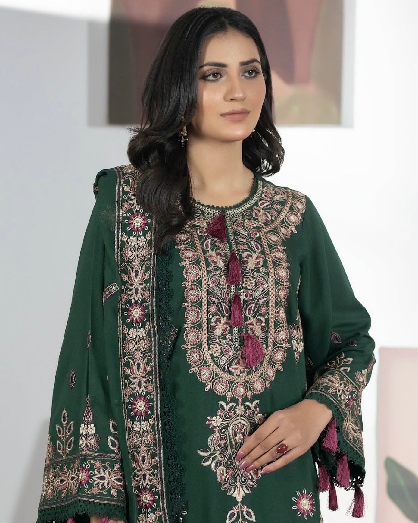 Johra Ayla | Emb Karandi with Emb Chiffon Dupatta | Design 60