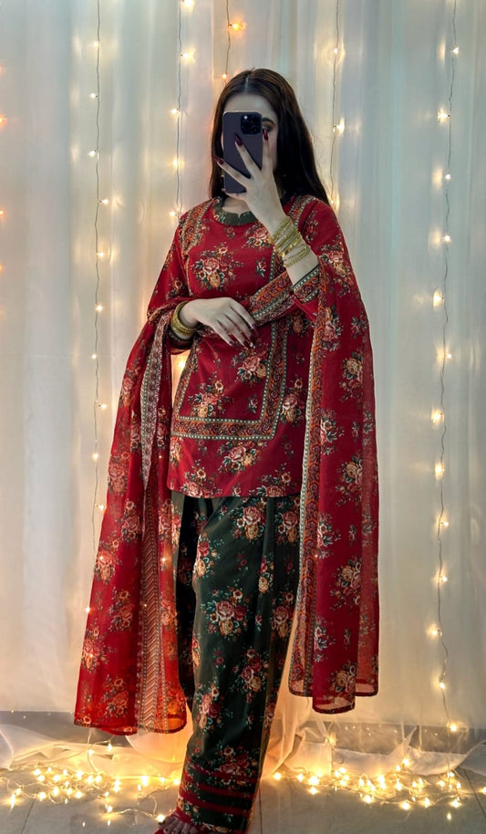 Bin Saeed | Printed Lawn 3pc | Design 1