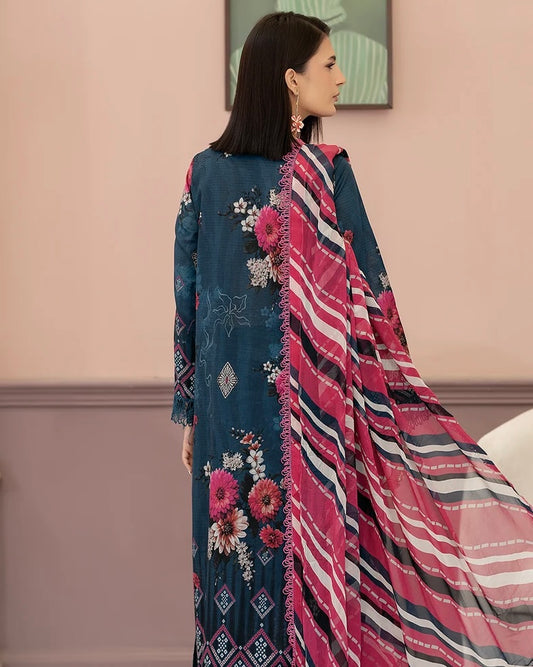 Johra Danoori | Embroidered Lawn with Chiffon Dupatta | Design 252