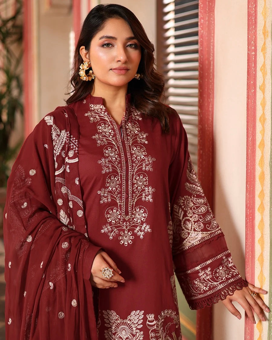 Johra Rinsha | Emb Lawn with Emb Chiffon Dupatta | Design 6
