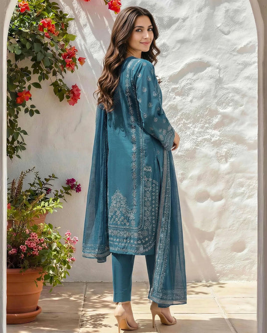 Limelight | Paste Printed Lawn 3pc | U4926 Teal