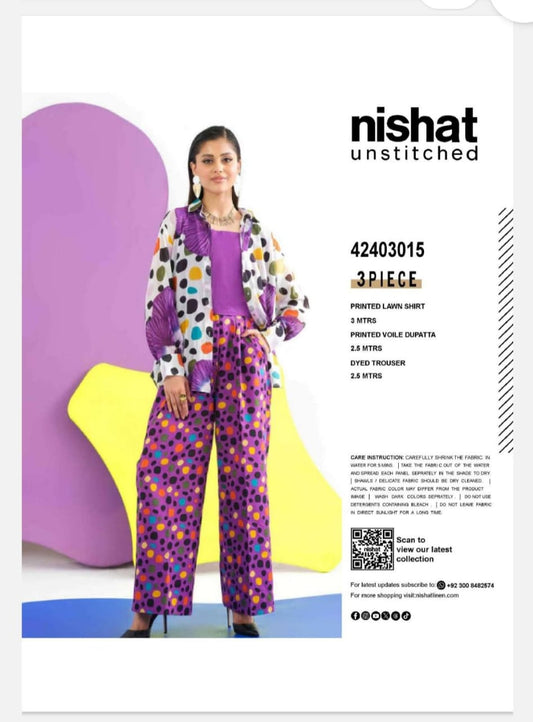 Nishat | Design 9 | Printed Lawn 3pc