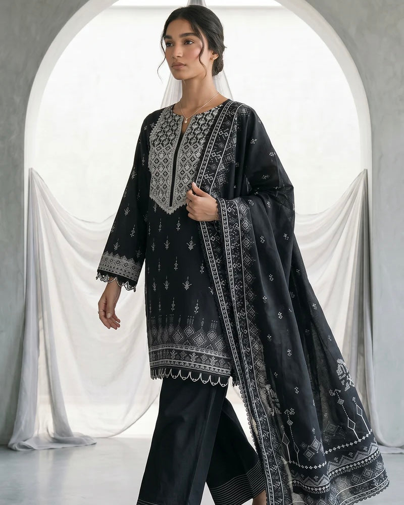 Zellbury | Embroidered Printed Lawn 2pc | Design 1067