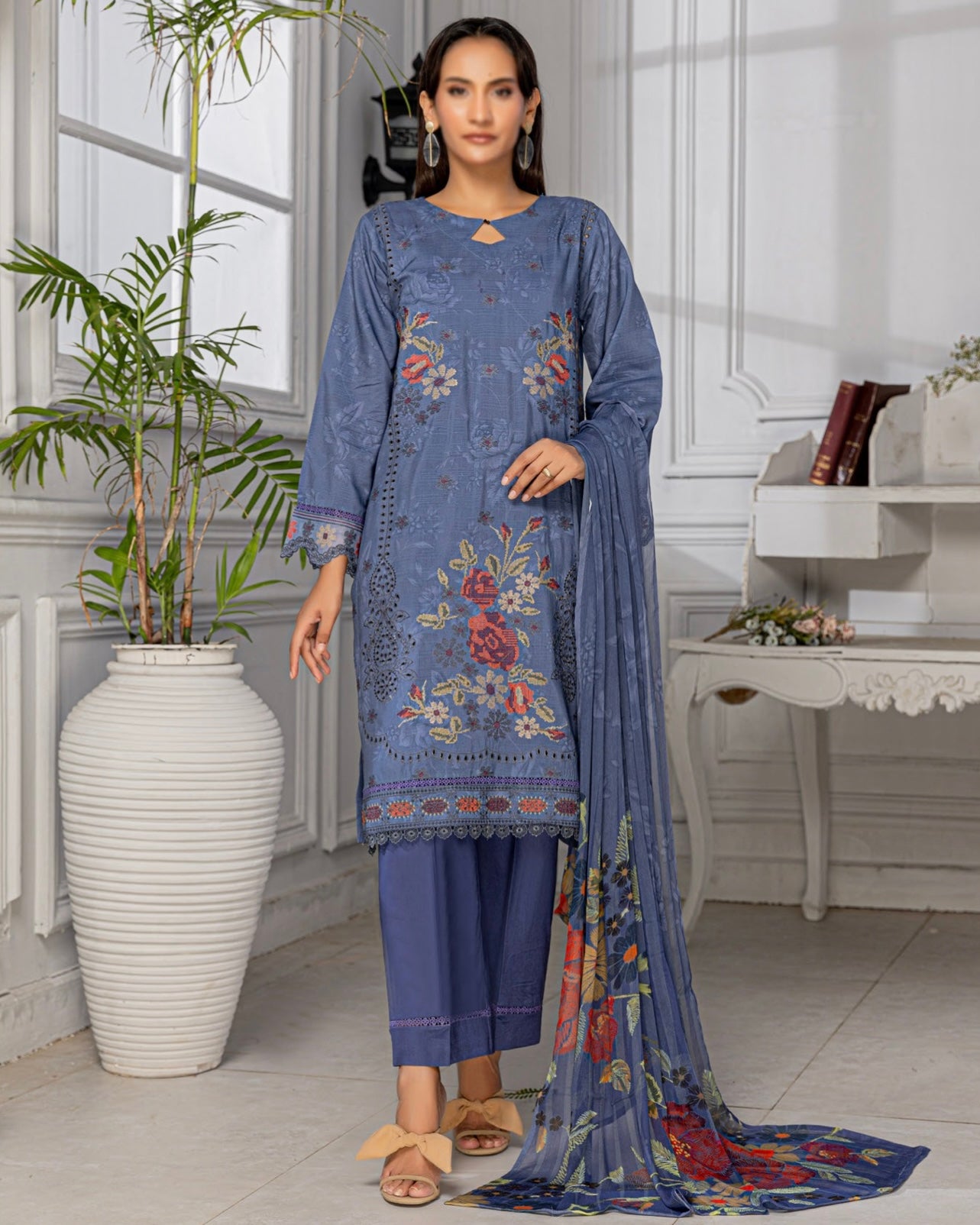 Fantak Grace | Embroidered Printed Viscose | Design 10