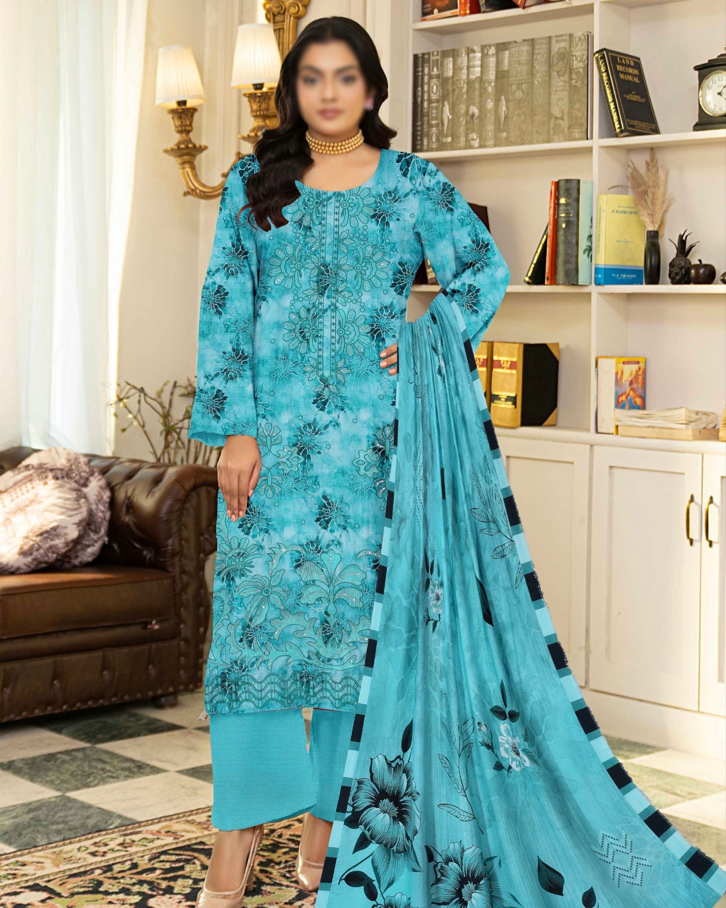 Fantak Batik | Embroidered Printed Karandi | Design 10