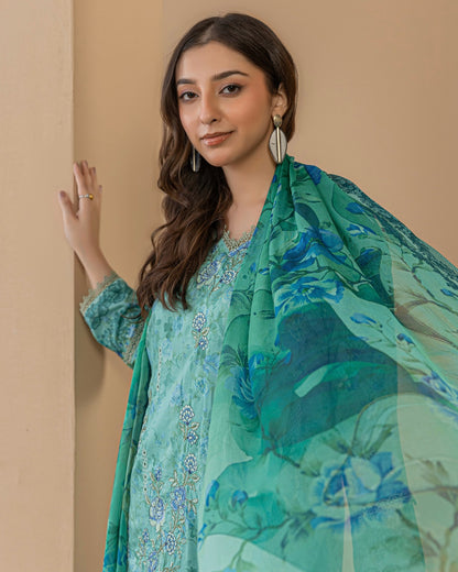 Palwasha Dastak | Embroidered Printed Viscose | Design 10