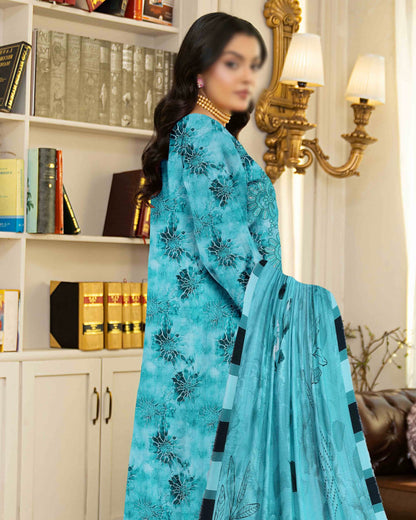 Fantak Batik | Embroidered Printed Karandi | Design 10