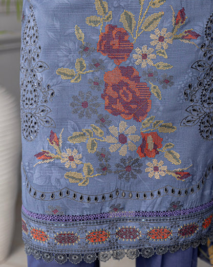 Fantak Grace | Embroidered Printed Viscose | Design 10
