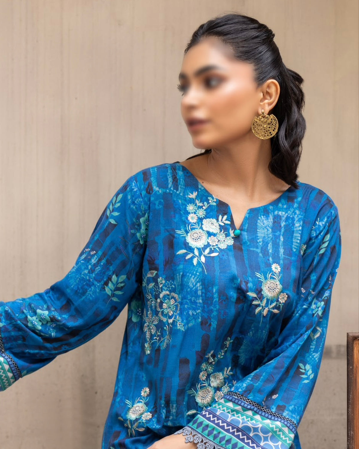 Fantak Sahil | Embroidered Printed Staple | Design 10