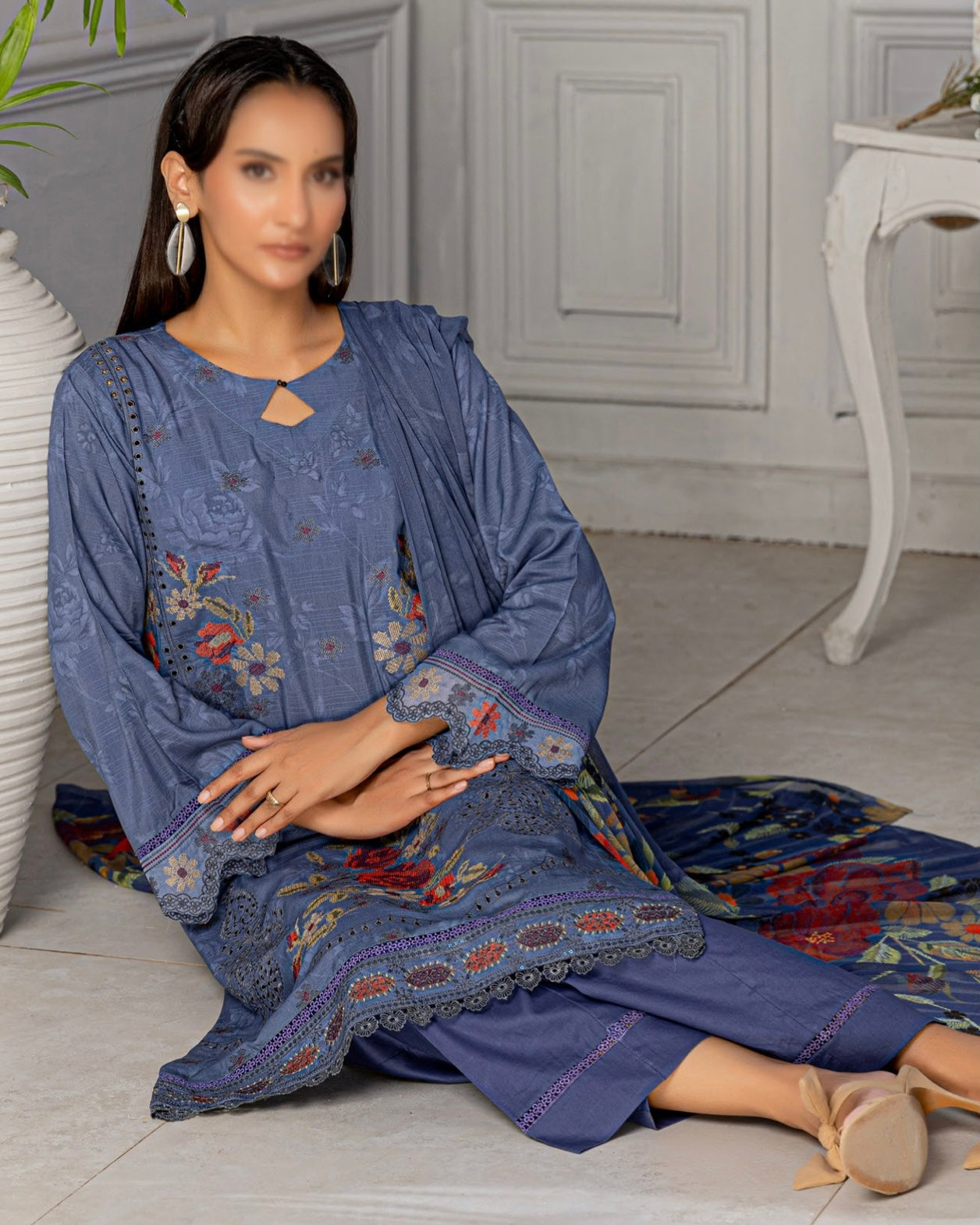 Fantak Grace | Embroidered Printed Viscose | Design 10