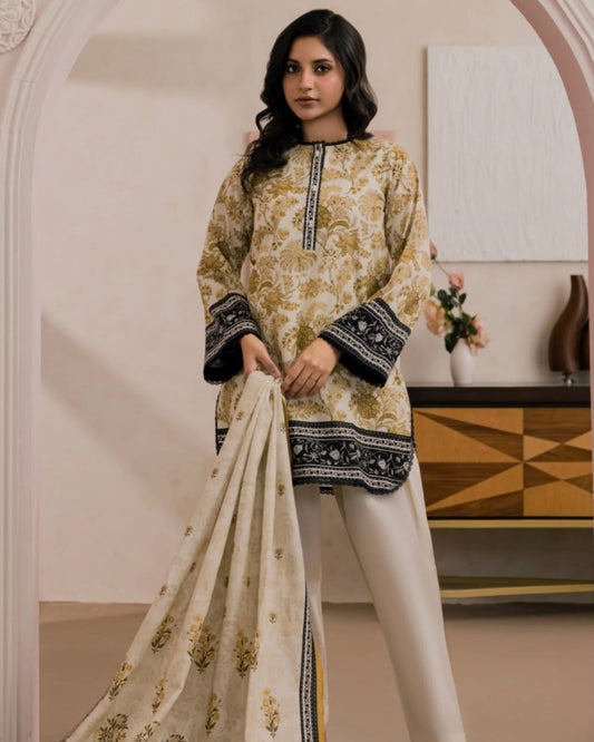 Zellbury | Printed Dobby Lawn 3pc | Design 1160
