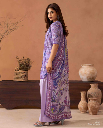 GullJee Rangrez | Printed Lawn Chiffon Dupatta | Design 11