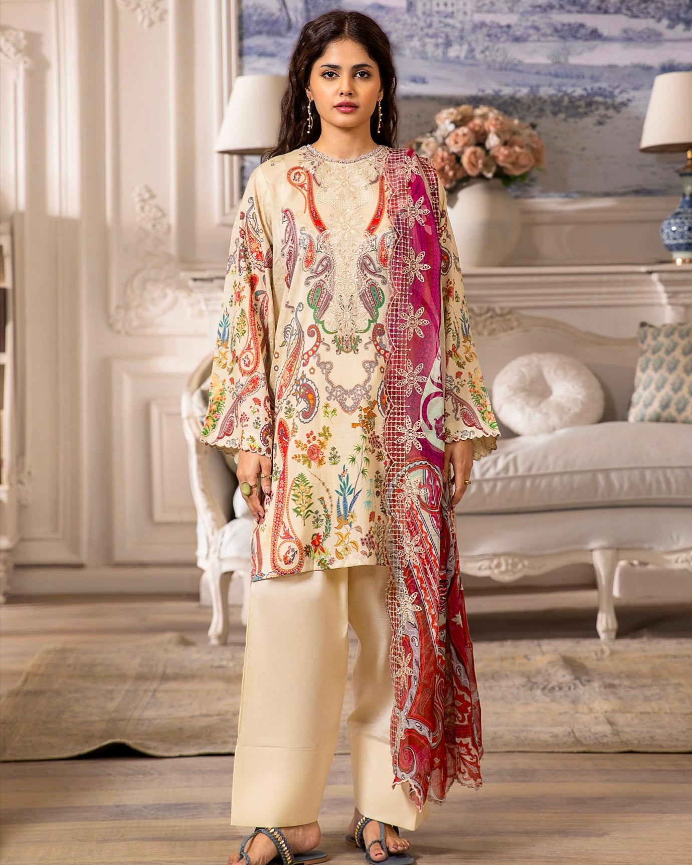GullJee Morja | Embroidered Lawn | Design 12
