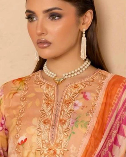 GullJee Printkari | Embroidered Printed Lawn | Design 12