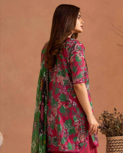 GullJee Rangrez | Printed Lawn Chiffon Dupatta | Design 12
