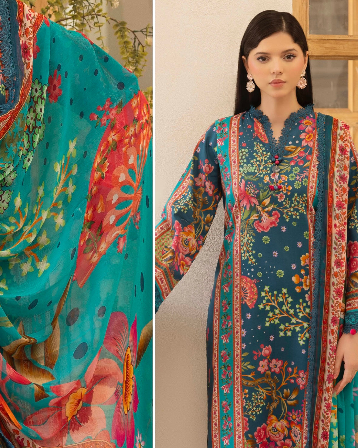 Naqsh | Fusion | 3pc Printed Lawn | Design 143