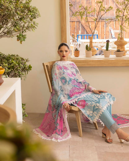 Naqsh | Fusion | 3pc Printed Lawn | Design 144