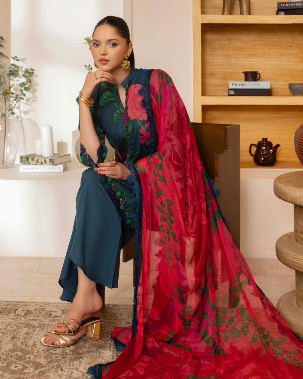 Naqsh | Fusion | 3pc Printed Lawn | Design 145