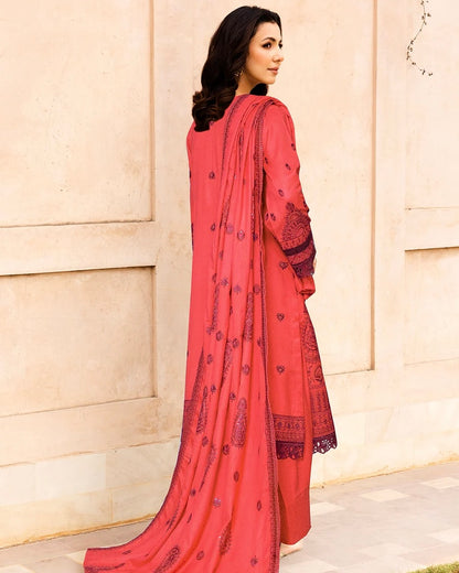 Johra Laurel | Embroidered Fancy Peach Leather | Design 1485