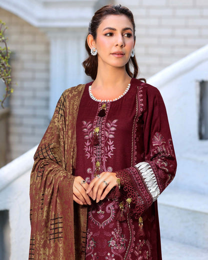 Johra Muse | Khaddar with Jacquard Shawl | Design 1543