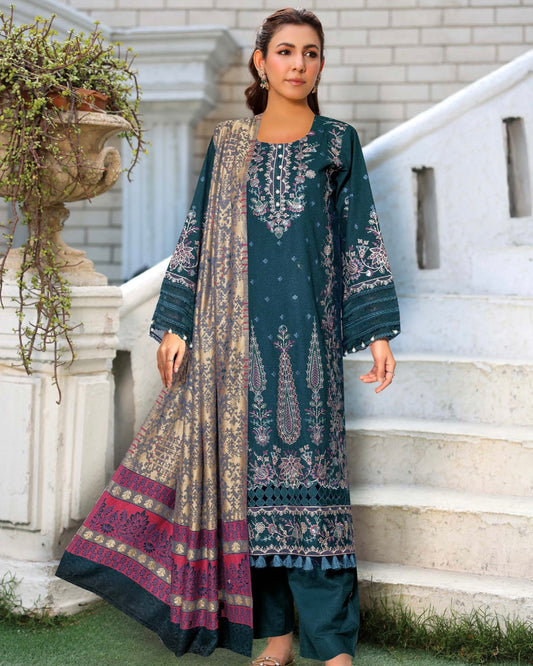 Johra Muse | Khaddar with Jacquard Shawl | Design 1544