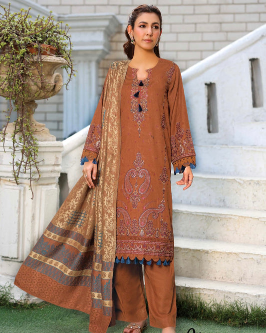 Johra Muse | Khaddar with Jacquard Shawl | Design 1546