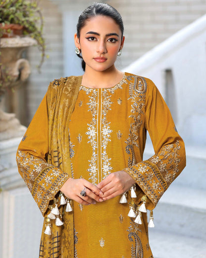 Johra Muse | Khaddar with Jacquard Shawl | Design 1547