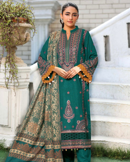 Johra Muse | Khaddar with Jacquard Shawl | Design 1548