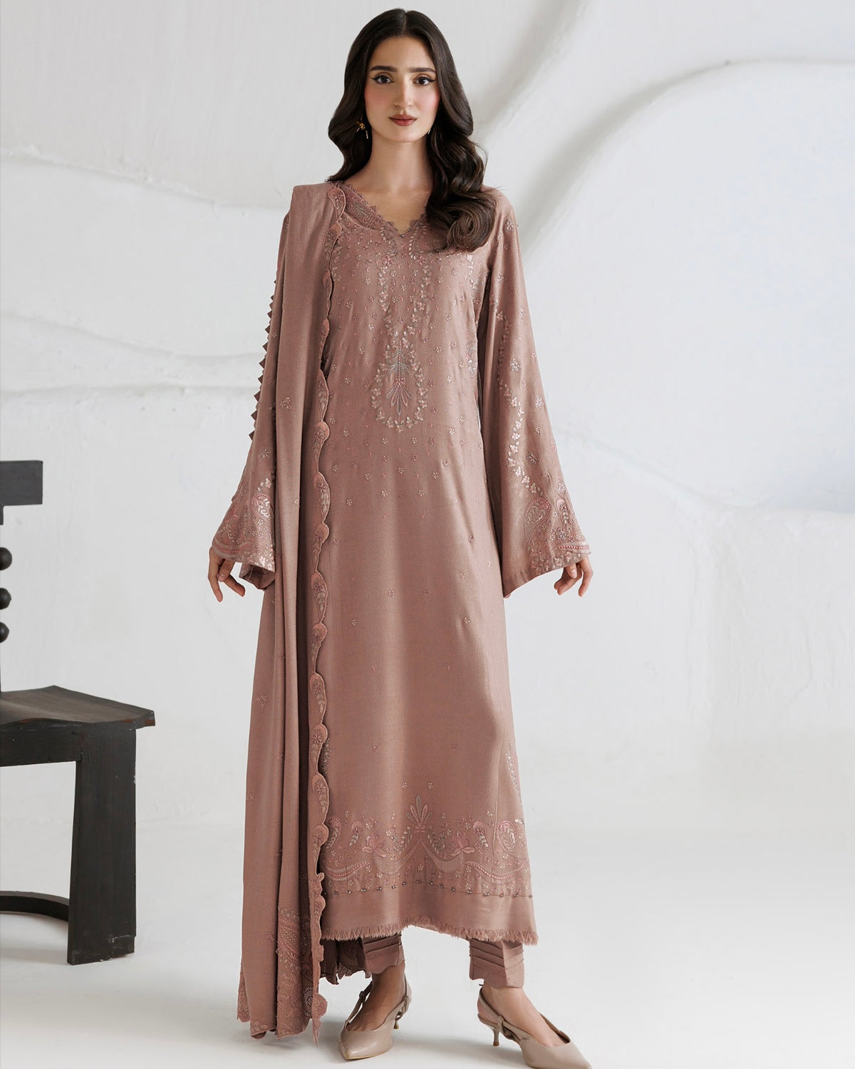 Daria Miras | Embroidered Peach Leather | Design 162