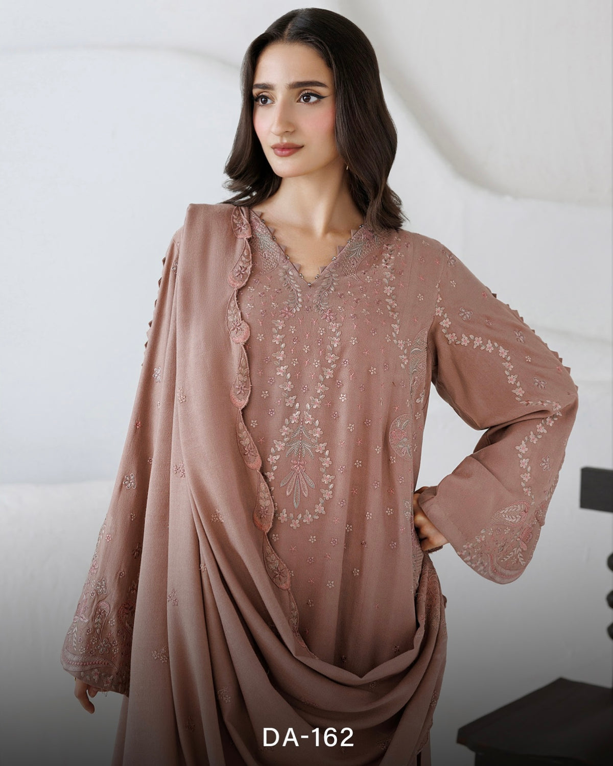 Daria Miras | Embroidered Peach Leather | Design 162