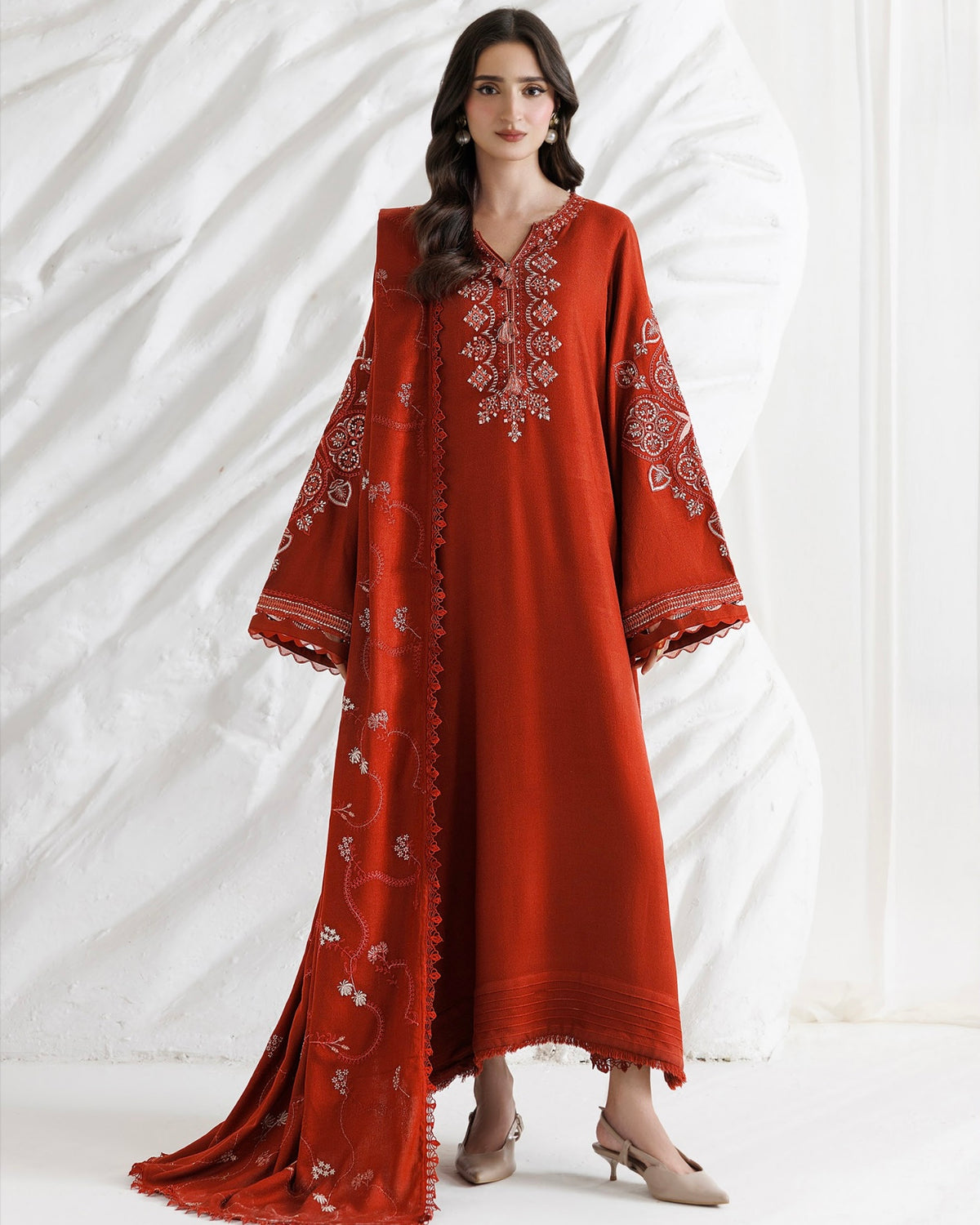 Daria Miras | Embroidered Peach Leather | Design 164