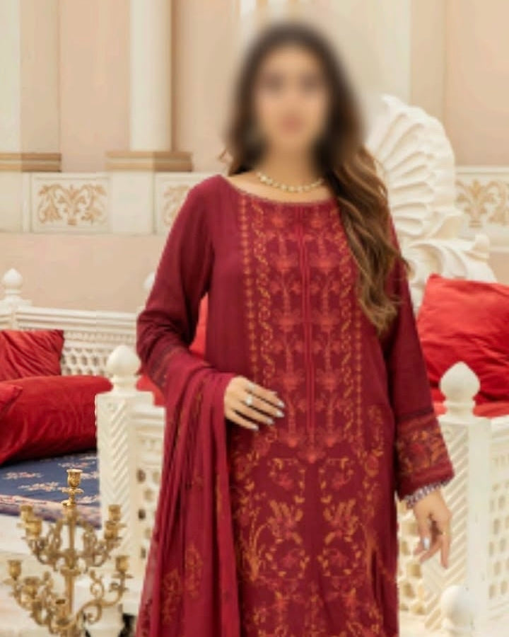 Johra Kaira | Emb Karandi with Emb Chiffon Dupatta | Design 181