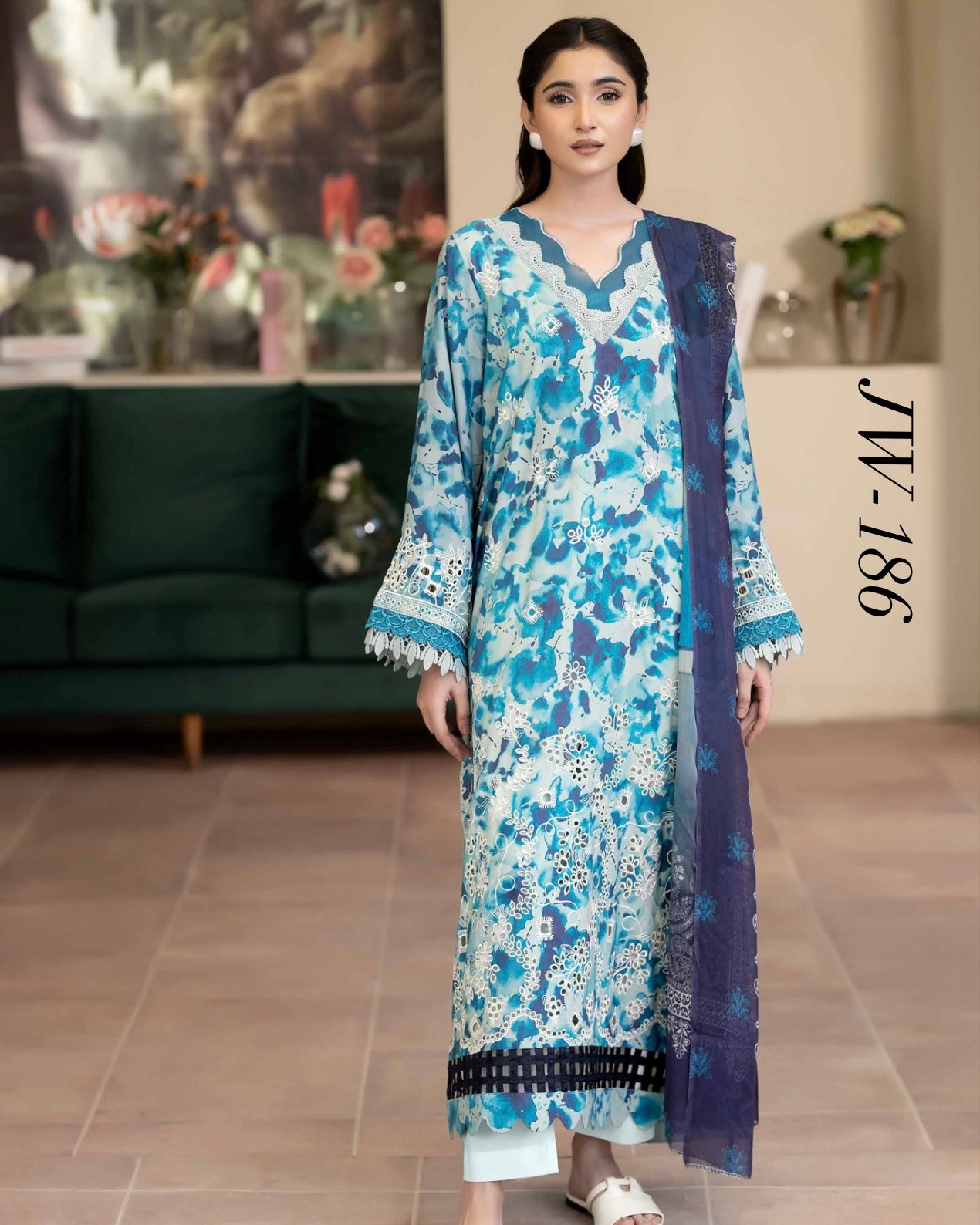 Johra Azir | Embroidered Printed Staple | Design 186