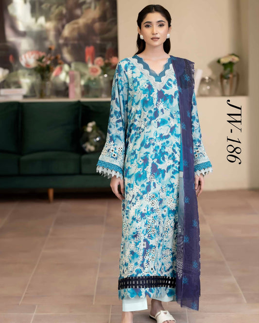 Johra Azir | Embroidered Printed Staple | Design 186