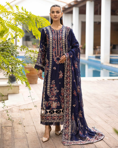 Johra Abshaam | Emb Lawn Emb Chiffon Dupatta | Design 195