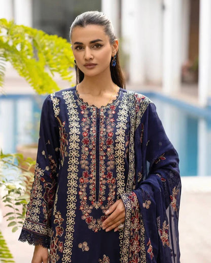 Johra Abshaam | Emb Lawn Emb Chiffon Dupatta | Design 195