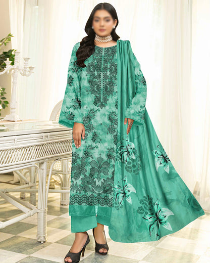Fantak Batik | Embroidered Printed Karandi | Design 1