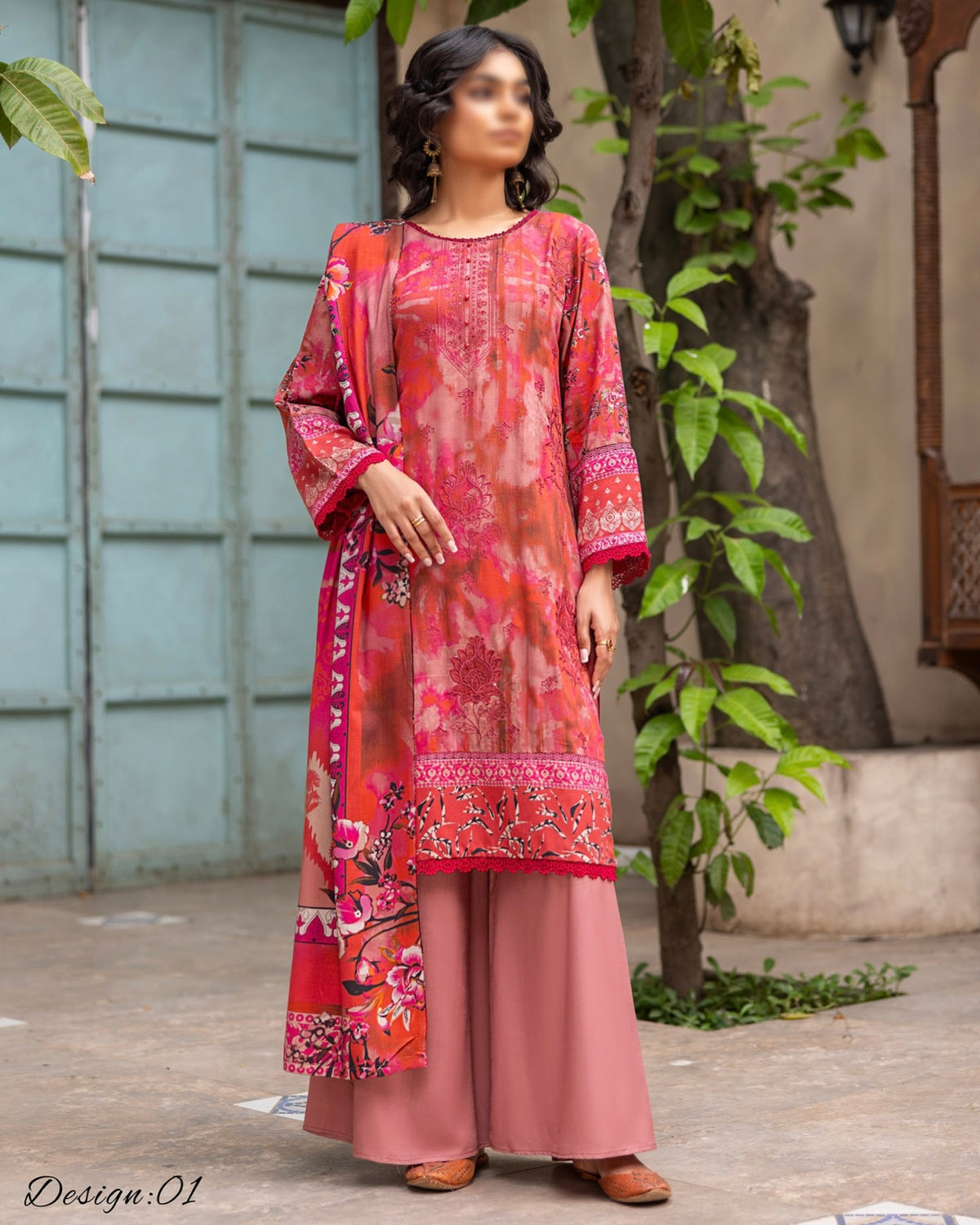 Fantak Sahil | Embroidered Printed Staple | Design 1
