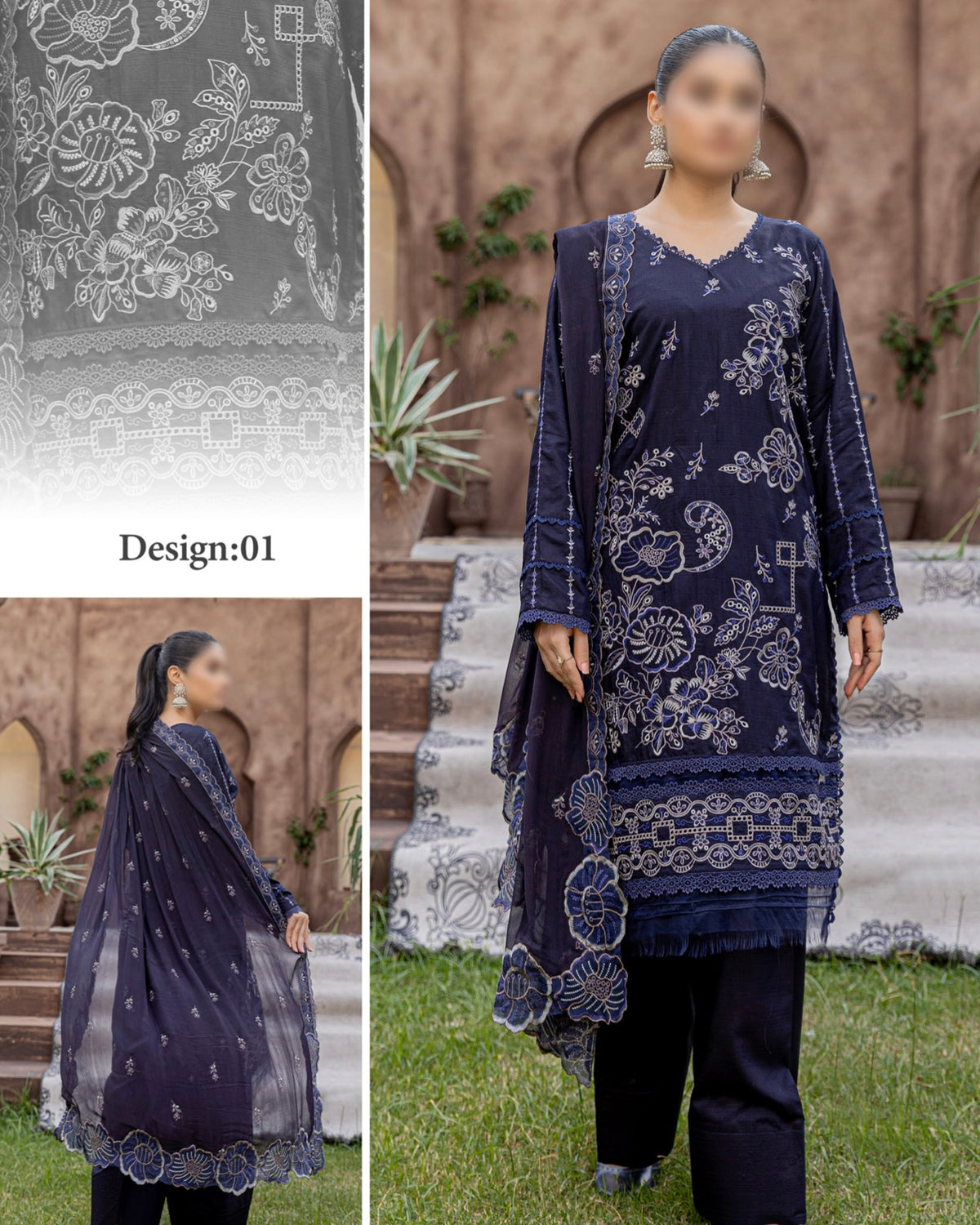 Fantak Ayra | Embroidered Doria Viscose | Design 1