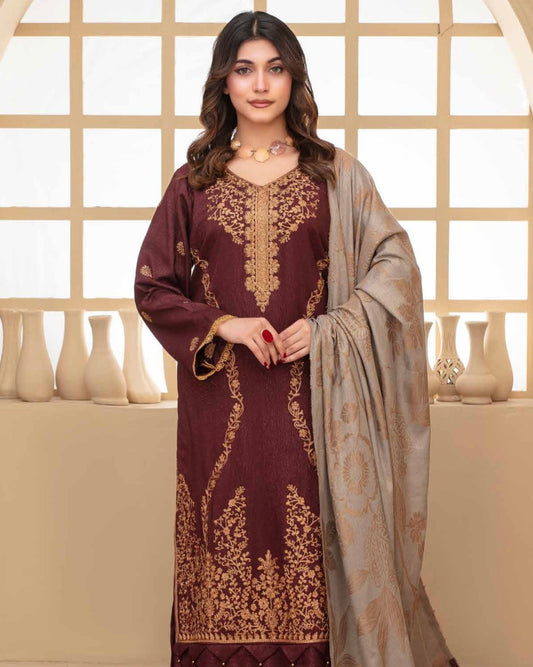 Gull-e-Rukh | Embroidered Zari Wool | Design 1