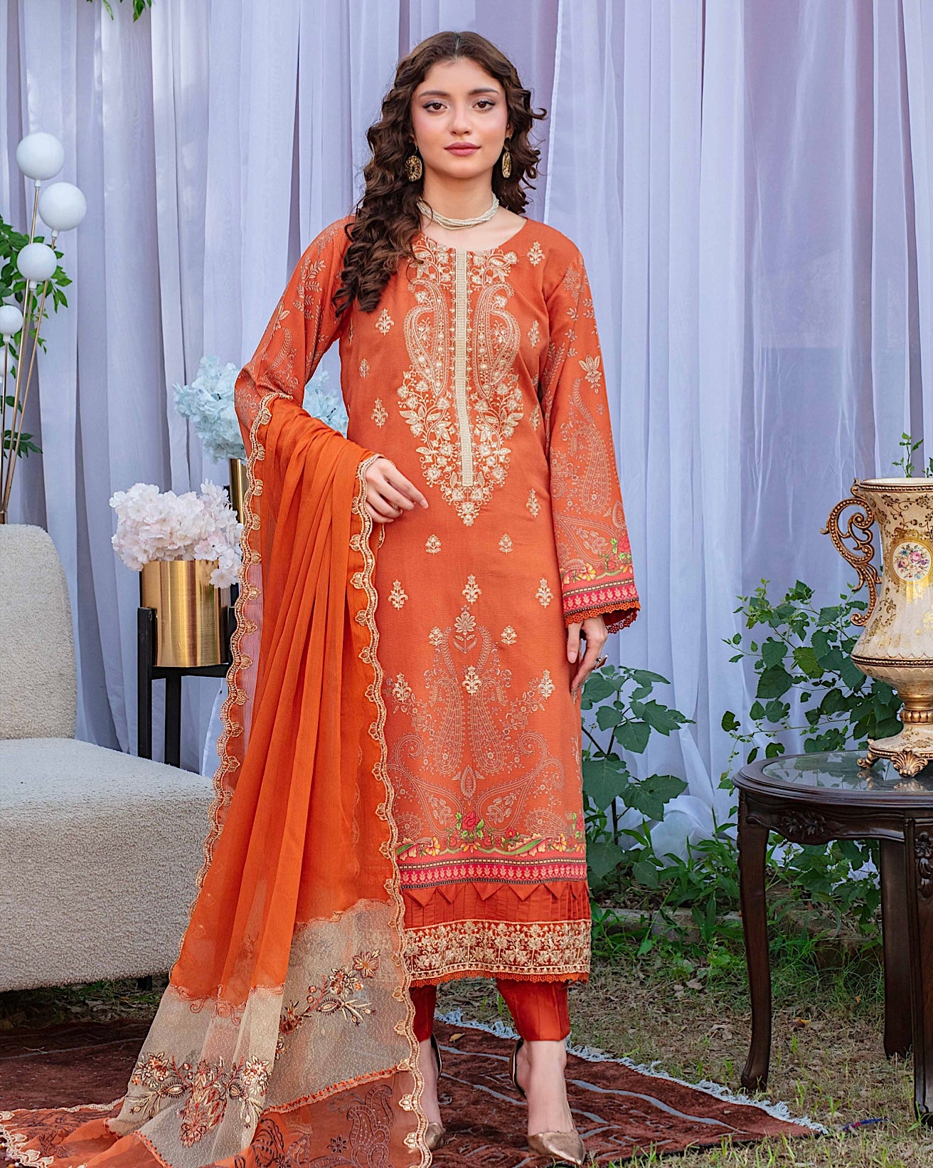 GulleRukh Amal | Embroidered Viscose Pure Dupatta | Design 1