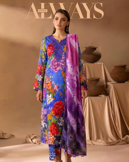GullJee Printkari | Embroidered Printed Lawn | Design 1