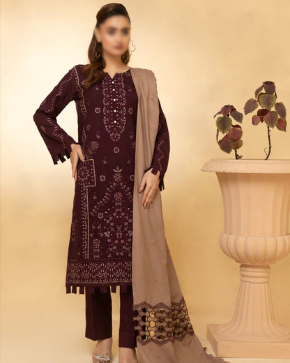 Fantak Andaaz | Emb Dhanak with Emb Wool Shawl | Design 1