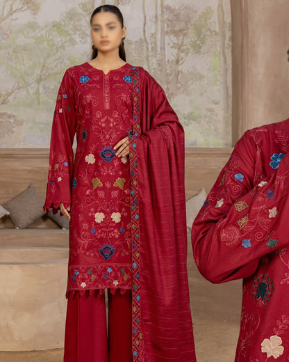 Fantak Nilofer | Emb Dhanak with Emb Wool Shawl | Design 1