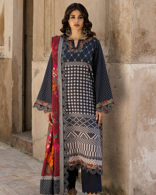 Charizma Winter | Embroidered Printed Staple | Design 1