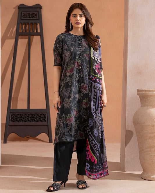 GullJee Rangrez | Printed Lawn Chiffon Dupatta | Design 1