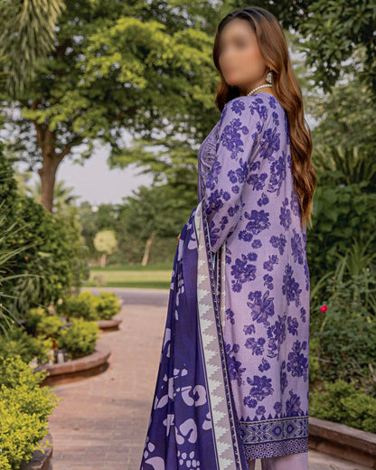 Fantak Jasmine | Embroidered Printed Staple | Design 1